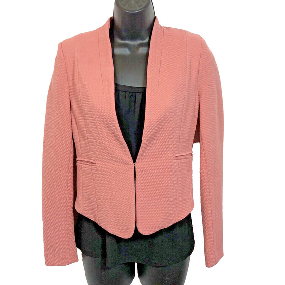 Powder Pink Blazer Iris Los Angeles Women's Small Stretch Hook Eye Pockets - Picture 1 of 7